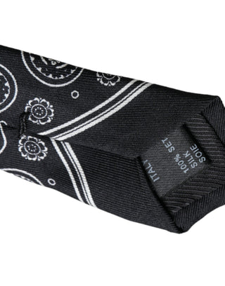 Dark Gray Patterned 100%Silk Adjustable Tie