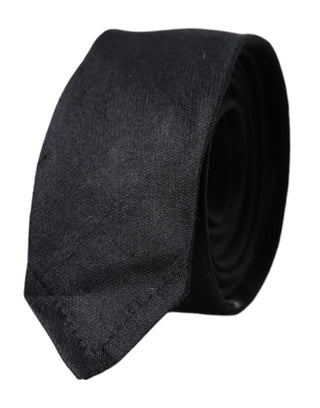 Corbata ajustable de seda 100% negra lisa