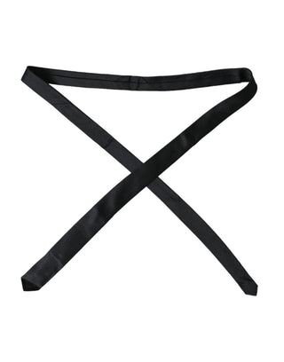 Corbata ajustable de seda 100% negra lisa