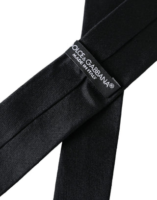 Corbata ajustable de seda 100% negra lisa