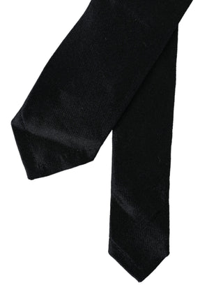 Corbata ajustable de seda 100% negra lisa