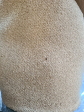 Beige Camel Skin Cashmere Shearling Overcoat Jacket