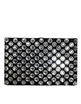 Bolso de mano de fiesta de noche de terciopelo negro con cristales
