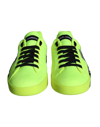 Zapatillas bajas verde neón con cinta de logo