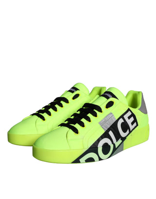 Zapatillas bajas verde neón con cinta de logo