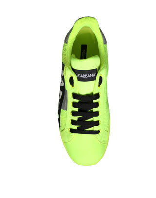 Zapatillas bajas verde neón con cinta de logo