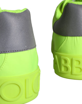 Zapatillas bajas verde neón con cinta de logo