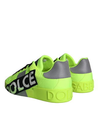 Zapatillas bajas verde neón con cinta de logo