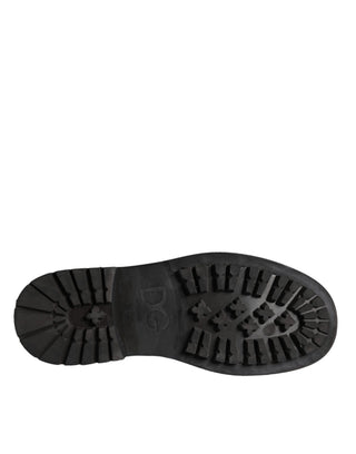 Botas negras para hombre con cordones y caña media