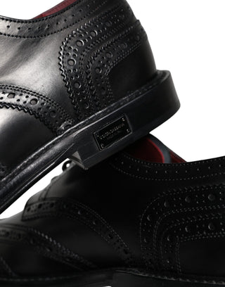 Black Leather Oxford Wingtip Formal Men Shoes