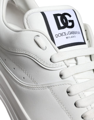 White Miami Leather Low Top Sneakers Shoes