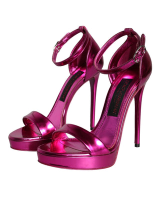 Sandalias con tacones y tiras al tobillo KEIRA fucsia  