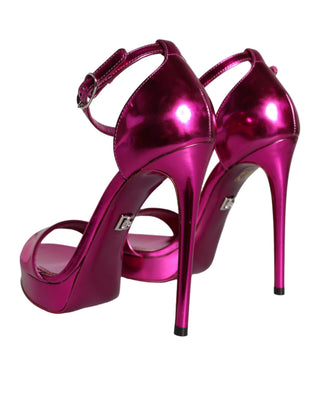 Sandalias con tacones y tiras al tobillo KEIRA fucsia  