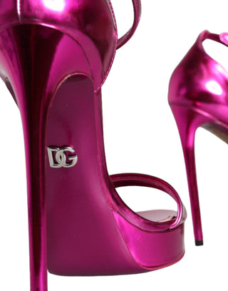 Sandalias con tacones y tiras al tobillo KEIRA fucsia  