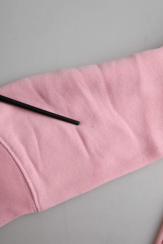 Suéter de algodón rosa con logo y mangas largas