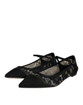Zapatos planos Taormina con encaje Bellucci negro  