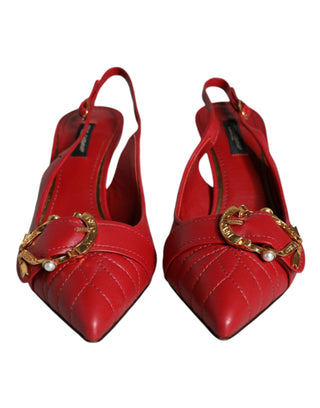 Rote Devotion Leder Pumps Slingback-Schuhe