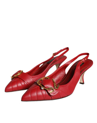Rote Devotion Leder Pumps Slingback-Schuhe