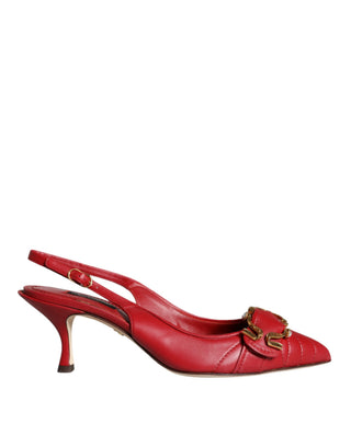 Rote Devotion Leder Pumps Slingback-Schuhe