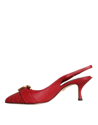 Rote Devotion Leder Pumps Slingback-Schuhe