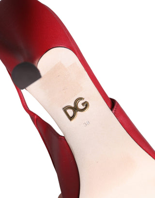 Rote Devotion Leder Pumps Slingback-Schuhe
