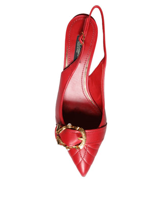 Rote Devotion Leder Pumps Slingback-Schuhe