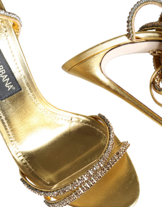 Sandalias de Tacón con Cristales Dorados Keira