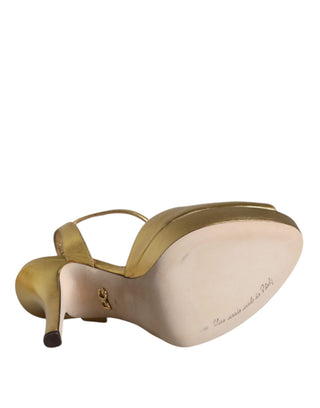 Gold Bette Leder High Heels Sandalen