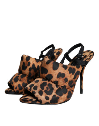 Sandalias Keira con Tira Trasera y Estampado de Leopardo Marrón
