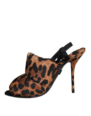 Sandalias Keira con Tira Trasera y Estampado de Leopardo Marrón