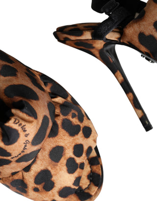Sandalias Keira con Tira Trasera y Estampado de Leopardo Marrón