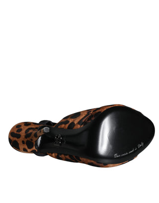 Sandalias Keira con Tira Trasera y Estampado de Leopardo Marrón