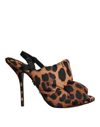 Sandalias Keira con Tira Trasera y Estampado de Leopardo Marrón