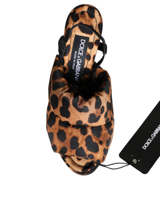 Sandalias Keira con Tira Trasera y Estampado de Leopardo Marrón
