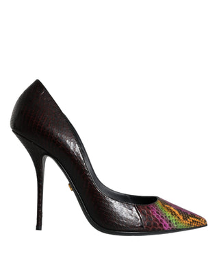 Zapatos de tacón multicolor de cuero exótico