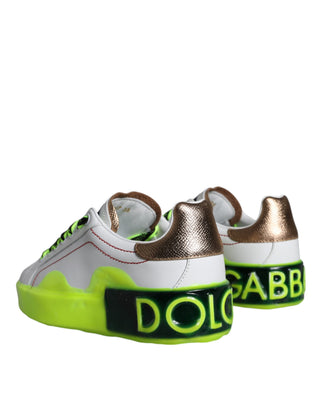 Zapatillas bajas Portofino de cuero blanco
