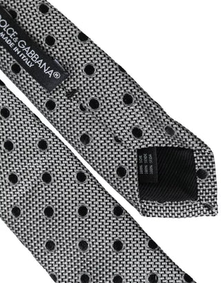 Gray White Dot Fantasy Silk Adjustable Men Tie