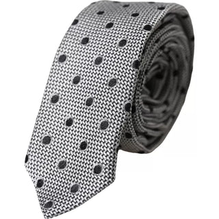 Gray White Dot Fantasy Silk Adjustable Men Tie