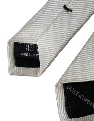 Corbata ajustable para hombre de seda 100% blanca lisa