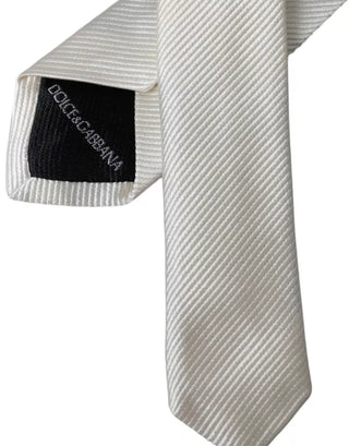 Corbata ajustable para hombre de seda 100% blanca lisa