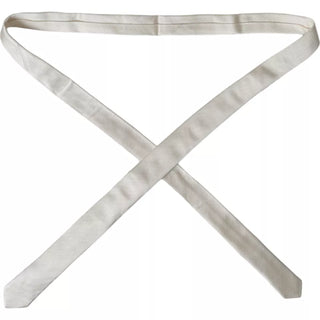 Corbata ajustable para hombre de seda 100% blanca lisa