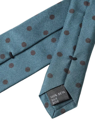 Blue Black Polka Dot Silk Adjustable Men Tie