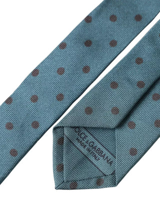 Blue Black Polka Dot Silk Adjustable Men Tie