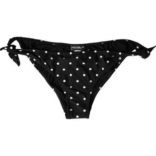 Parte inferior de bikini de traje de baño con lunares negros
