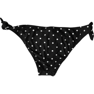 Parte inferior de bikini de traje de baño con lunares negros