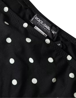 Parte inferior de bikini de traje de baño con lunares negros