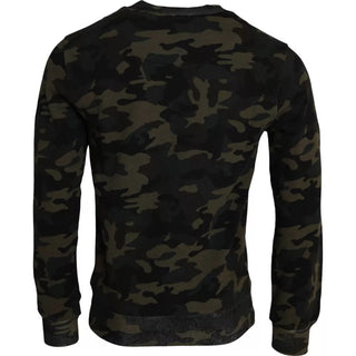 Schwarzer Camouflage Rundhalspullover