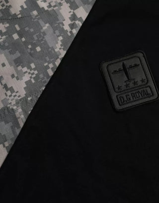 Camiseta de hombre de algodón con cuello redondo y camuflaje multicolor