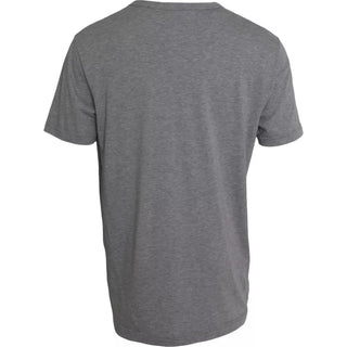 Camiseta gris de algodón con estampado gráfico y cuello redondo