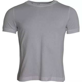 Camiseta blanca de algodón de manga corta y cuello redondo